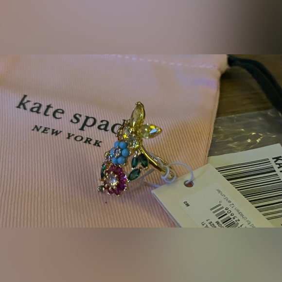 KATE SPADE-NWT Multi-Stone Floral Butterfly Statement Ring - Picture 15 of 15